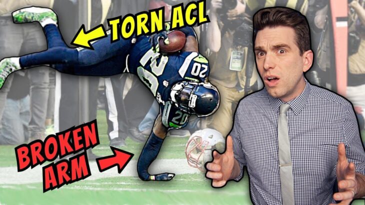 Doctor Explains WORST NFL Super Bowl Injury EVER – Broken Arm & Torn ACL!