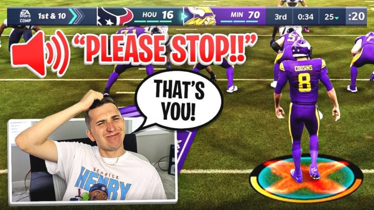 I played a NFL Player & threw for 600 yards with his own team, he hates me.