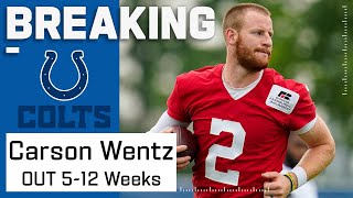 Breaking: Carson Wentz Will Miss 5-12 Weeks