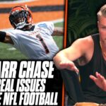 Bengals Ja’Marr Chase Says NFL Ball Is Hard To Catch, Having Issues Seeing | Pat McAfee Reacts