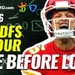 NFL DFS FOUR HOUR Live Before Lock WEEK 6 | Daily Fantasy NFL News, Picks, Injuries