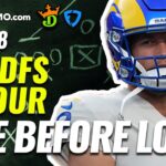 NFL DFS FOUR HOUR Live Before Lock WEEK 8 | Daily Fantasy NFL News, Picks, Injuries
