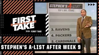Stephen A.‘s Top 5 NFL teams after Week 9 | First Take