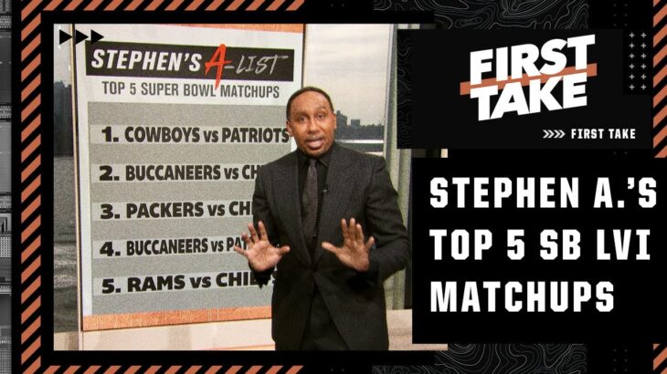 A Cowboys vs. Patriots Super Bowl is No. 1️⃣ on Stephen’s A-List of potential matchups 😅| First Take