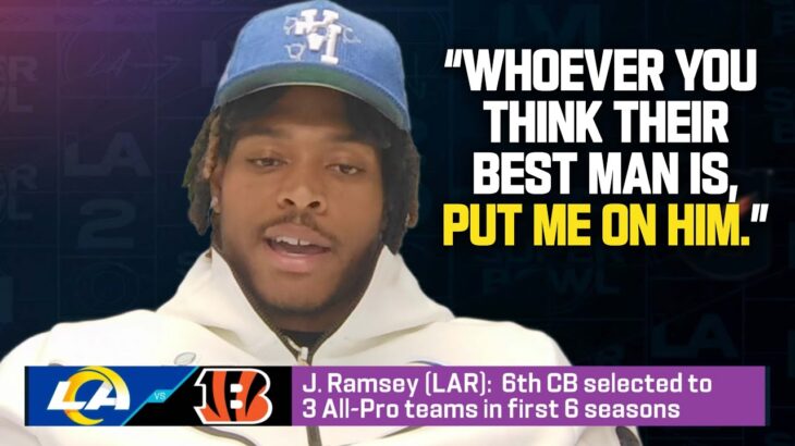 Jalen Ramsey Explains How He’ll Cover Ja’Marr Chase in the Super Bowl | Super Bowl LVI Opening NIght