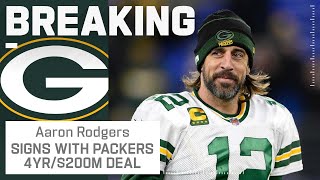 BREAKING NEWS: Aaron Rodgers Agrees to 4-Year $200M Deal with the Green Bay Packers