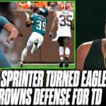 Eagles Olympic Sprinter BURNS Browns Defense For TD, New Fastest NFL Player? | Pat McAfee Reacts