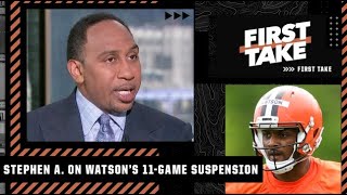 Stephen A.’s response to the NFL & NFLPA’s decision to suspend Deshaun Watson for 11 games