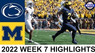 #5 Michigan v #10 Penn State Highlights | College Football Week 7 | 2022 College Football Highlights