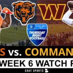 Bears vs. Commanders Live Streaming Scoreboard, Play-By-Play, Highlights & Stats | NFL Week 6 TNF