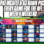Pat McAfee & AJ Hawk Pick EVERY GAME For The NFL Week 4 Weekend