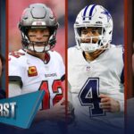 Cowboys (-3) favored over Bucs, Raiders looking into Tom Brady & Jimmy G | NFL | FIRST THINGS FIRST