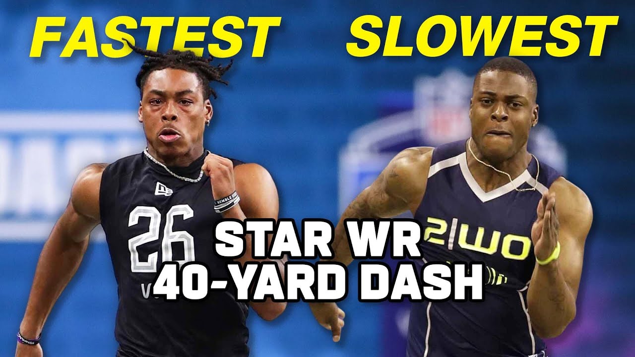 Slowest & Fastest Star WR 40Yard Dash Times! American football video