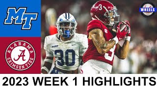 #4 Alabama vs MTSU Highlights | College Football Week 1 | 2023 College Football Highlights