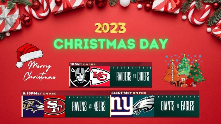 Chiefs vs Raiders | Eagles vs Giants | 49ers vs Ravens | NFL Week 16 Christmas Day Special Live