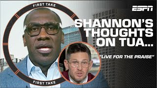 Shannon Sharpe SOUNDS OFF on Tua’s comments about NOT CARING about the narrative 🐬 | First Take