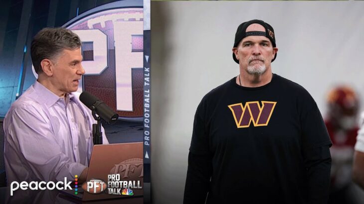 Commanders’ Dan Quinn wears unlicensed shirt with feathers on logo | Pro Football Talk | NFL on NBC