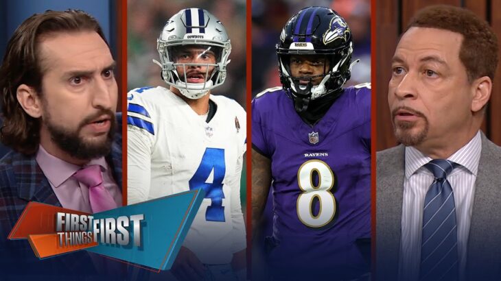 Cowboys confident in Super Bowl odds w/ Dak, Have Faith in Lamar Jackson? | NFL | FIRST THINGS FIRST