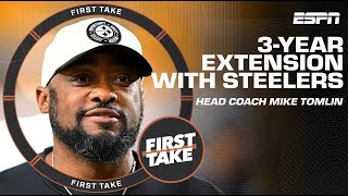 ALL IN! 😤 Stephen A. reacts to the Steelers & Mike Tomlin agreeing to 3-year extension | First Take