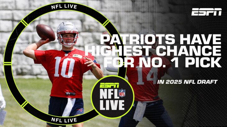 Patriots hold highest chance to get No. 1 pick in the NFL Draft at 22% 👀 | NFL Live