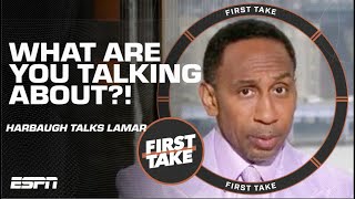 Stephen A. calls John Harbaugh out for LYING about Lamar Jackson?! 🍿 | First Take