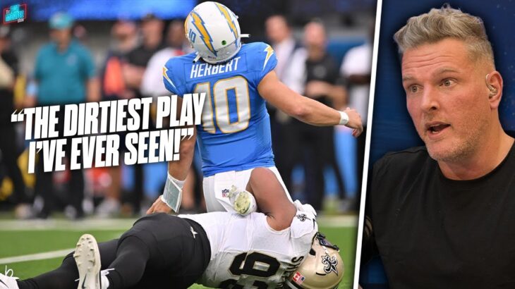 Saints Player Tried “Dirtiest Play Ever Seen In Football” Pulling On Herbert’s Leg? | Pat McAfee