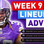 Fantasy Football Week 9 Lineup Advice | NFL Inactives, Injuries & Start/Sit Decisions (2024)