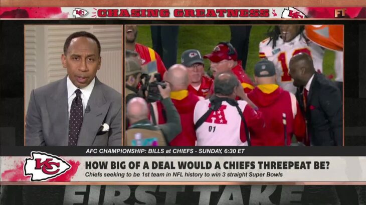 Stephen A. says Patrick Mahomes would be ‘CEMENTED AS THE GOAT’ with a 3-peat 🐐 | First Take