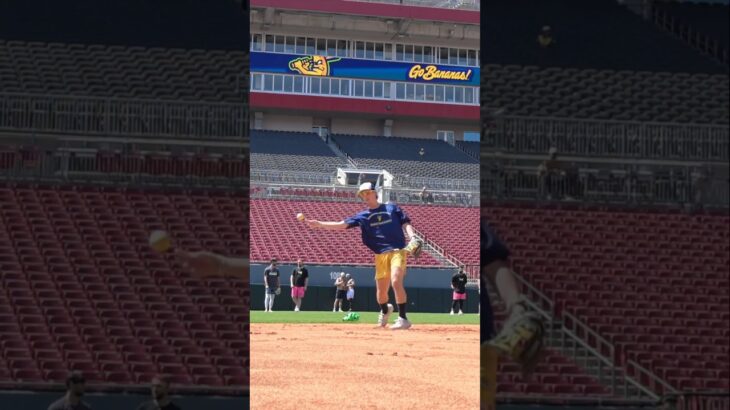 Baseball on an NFL FIELD?! #baseball #nfl #savannahbananas #infield #infielddrills #daltonmauldin