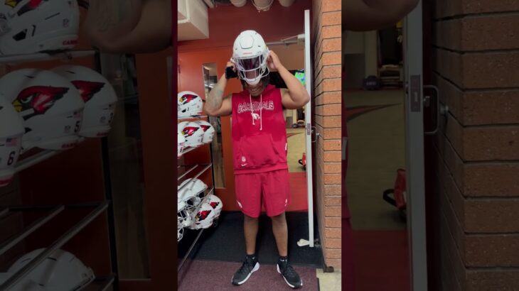 First look in the new helmet 😮‍💨  #nfl #azcardinals #equipment