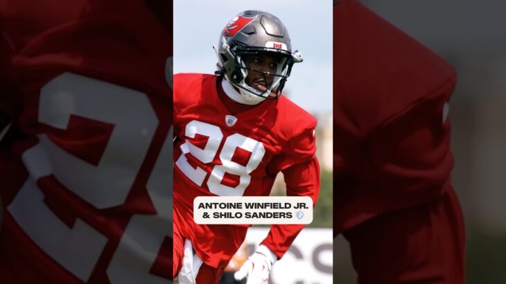 Footwork is looking sharp 🔥 #antoinewinfieldjr #shilosanders #footwork #practice #buccaneers #nfl